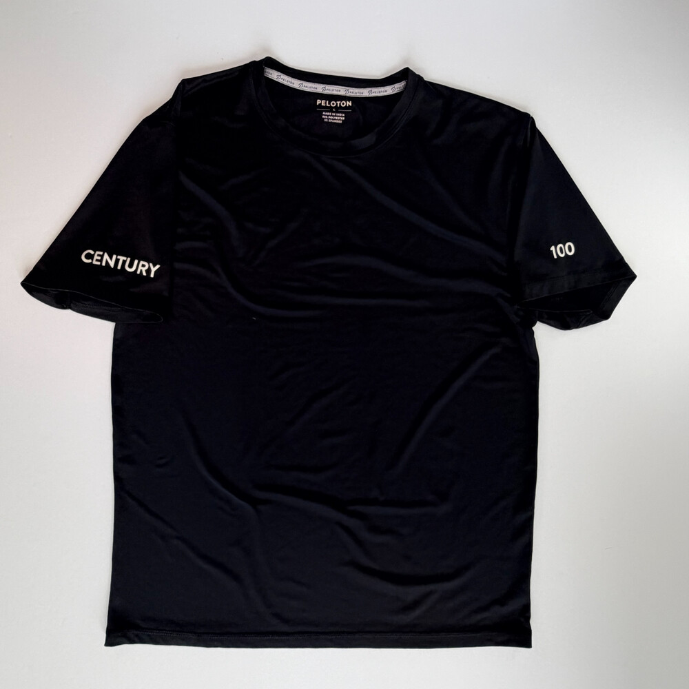 Peloton T-Shirt Black Century 100 Logo Size L